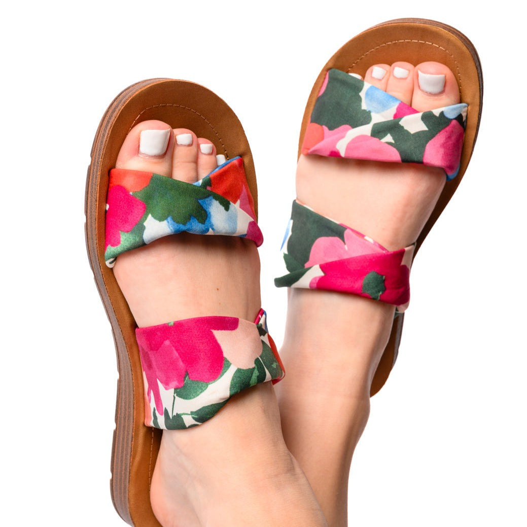 Corkys With a Twist Sandal in Flowers - Boujee Boutique 